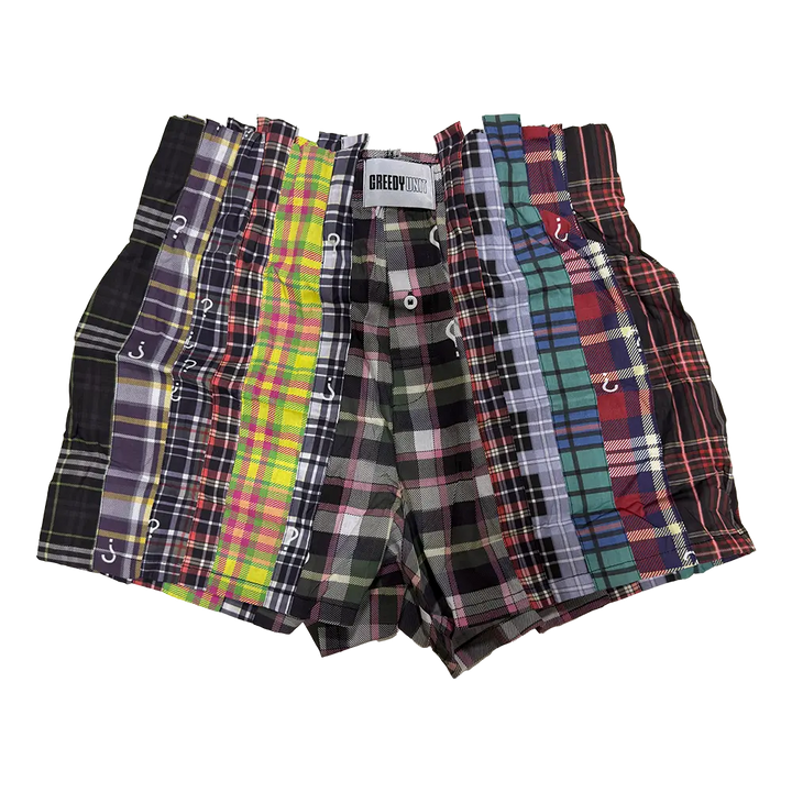 WHAT THE ? PLAID BOXERS