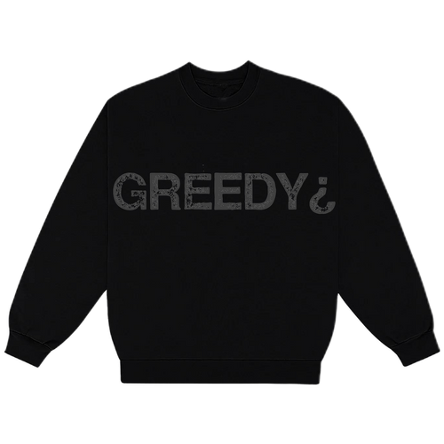 BLACK GREEDY CREWNECK